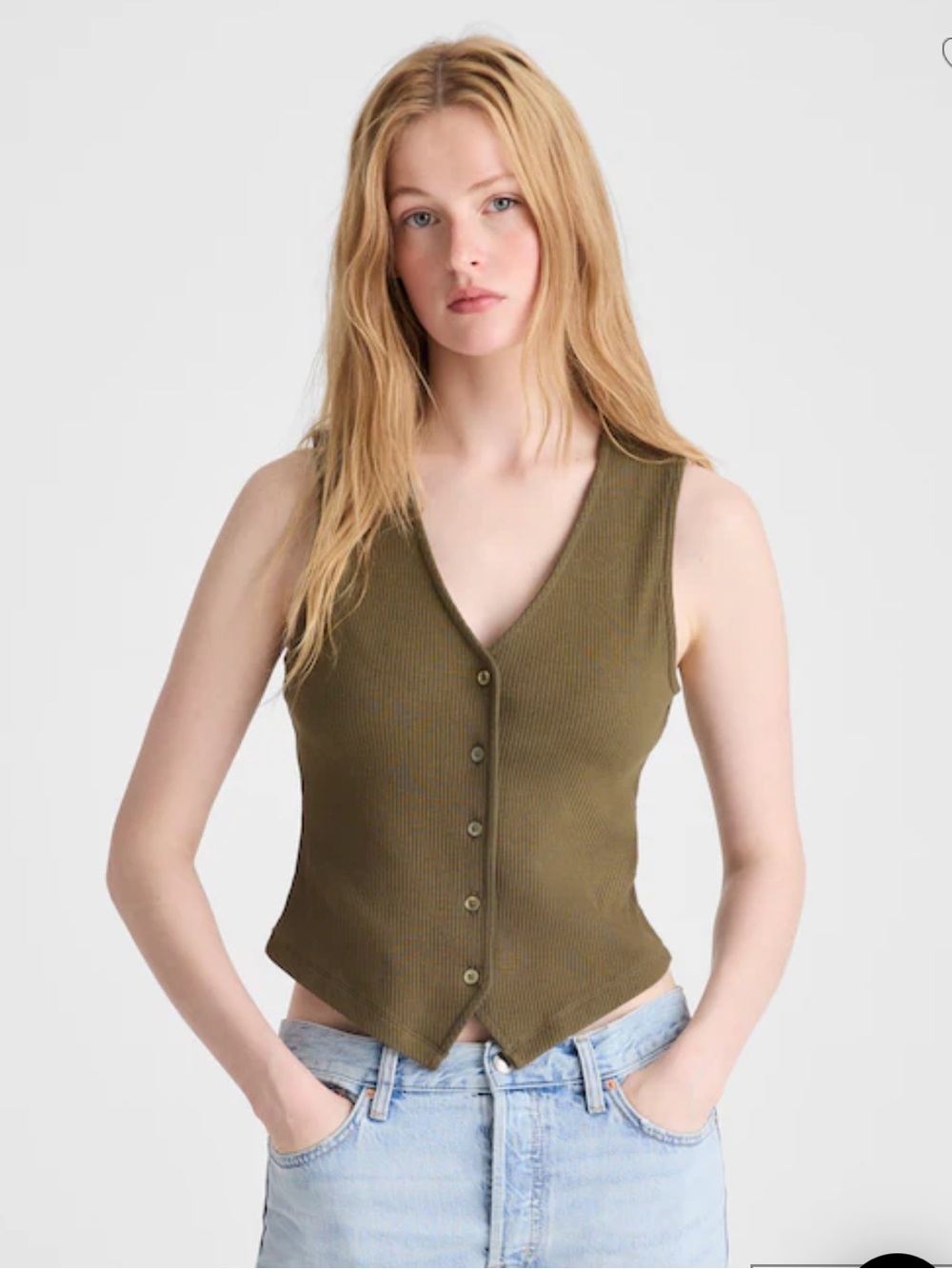 nwt madewell ribbed v-neck tank